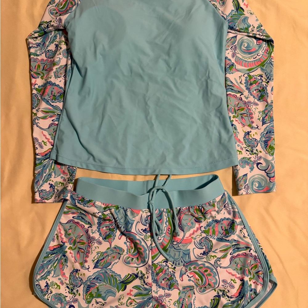 Women's Blue and Multicolor Swim Set